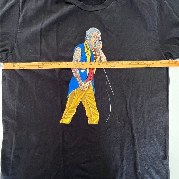 Port&Company Black Rocker George Washington Graphic Short Sleeve T-Shirt- M - Picture 7 of 9